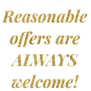 Gold Script Text Graphic - "Reasonable offers are ALWAYS welcome!"